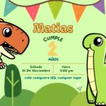 Tarjeta de invitación digital de Dinosaurio bebé