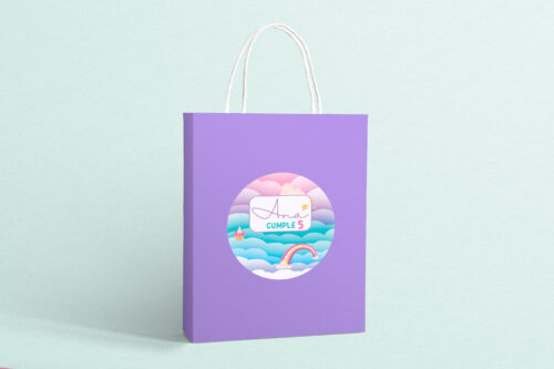 Bolsa Kraft de Arcoíris