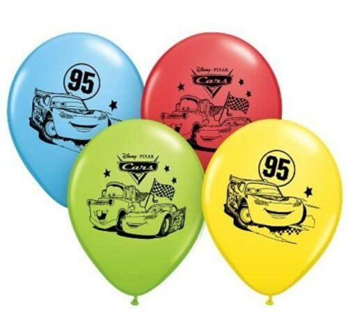 Paquete de globos impreso de cars 1 tinta (18 unidades)
