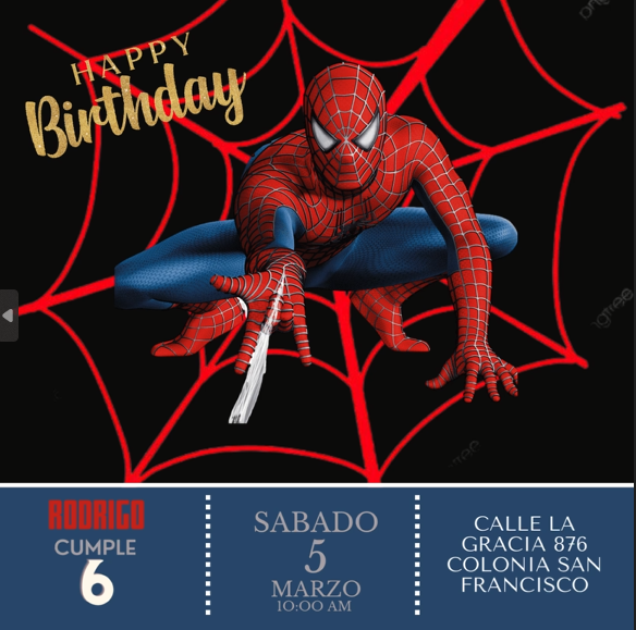 Tarjeta de invitación digital de Spider man - Party-People